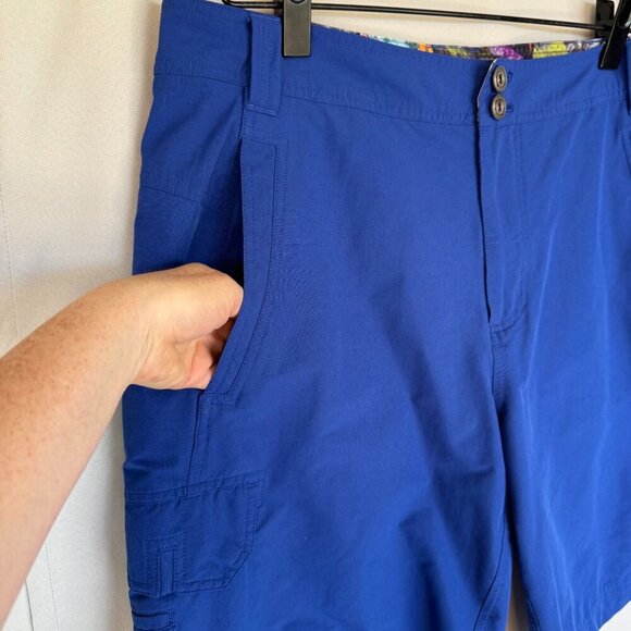 Lululemon Athletica Nylon Cobalt Blue Outdoor Hiking Cargo Shorts Size 36 - Picture 3 of 11